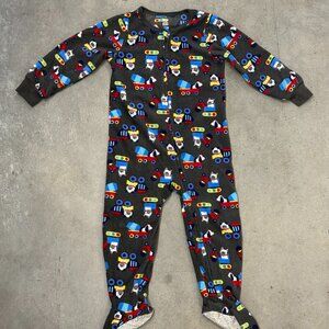 Kids Fleece Footed Sleeper | Construction Print | Size 3T | Great Condition